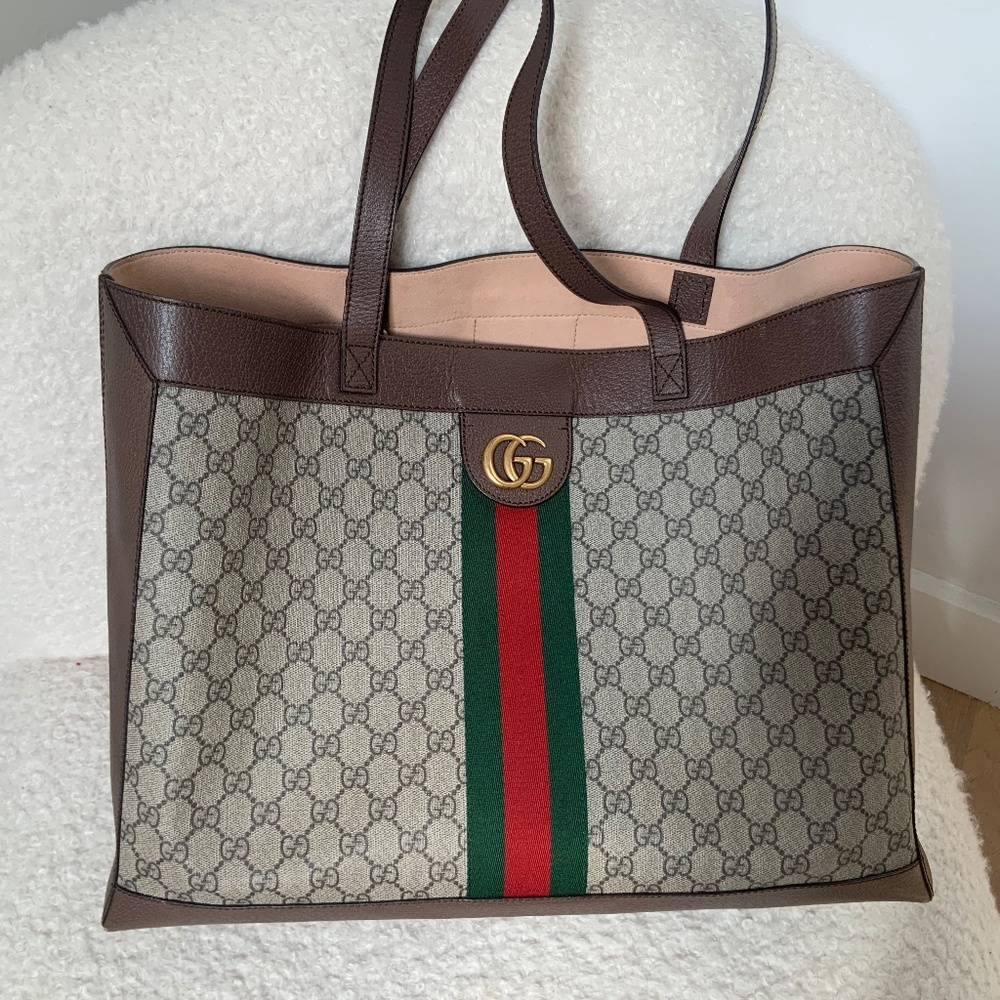 BROWN GG LARGE SUPREME OPHIDIA BAG WITH DUST BAG IN GREAT CONDITION